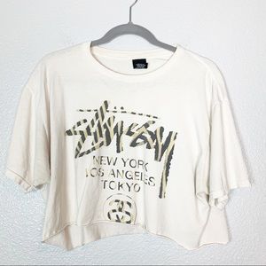 Stiissy | Basic Tee Logo Crop Top Short Sleeve